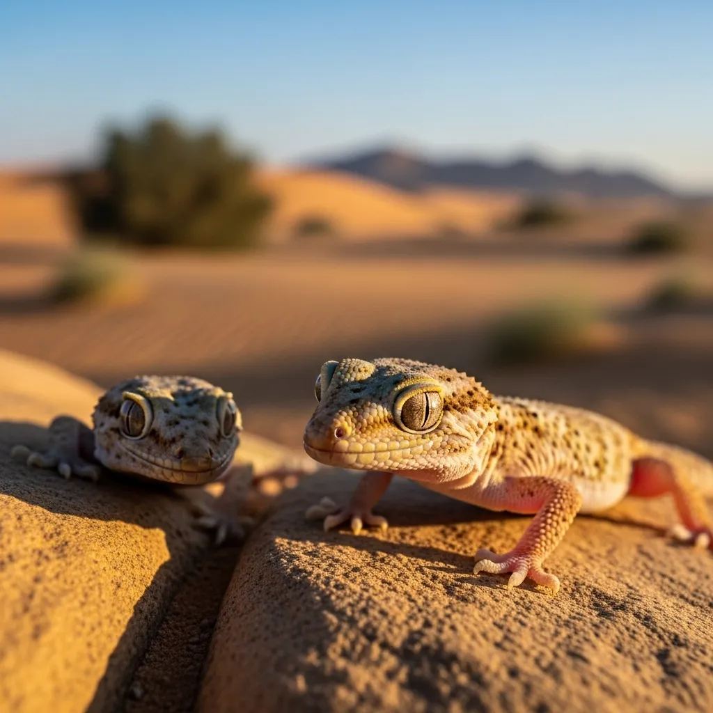 Desert reptile spotting Dubai gecko on sand