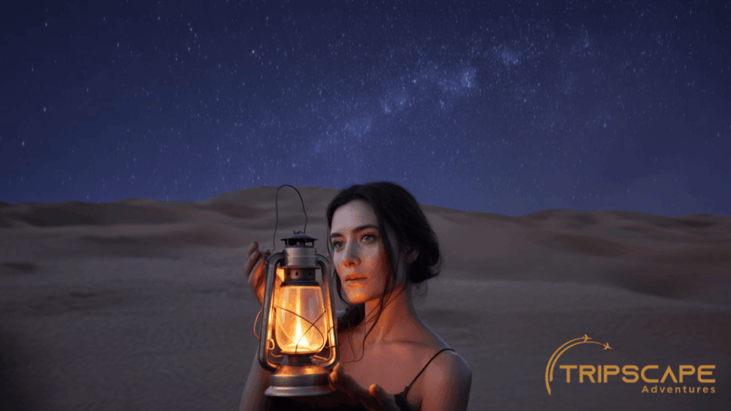Night Desert Portrait (Stars or Lanterns)