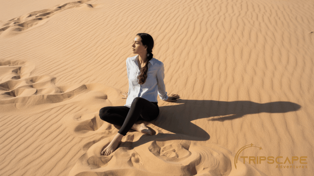 Sitting Pose with Long Shadow
