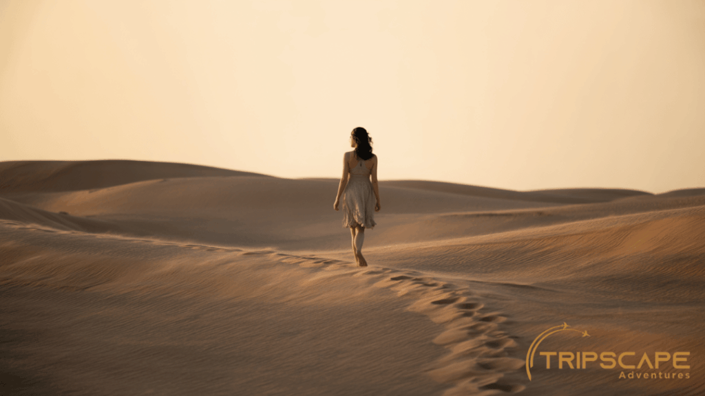 Walking Alone in Sand